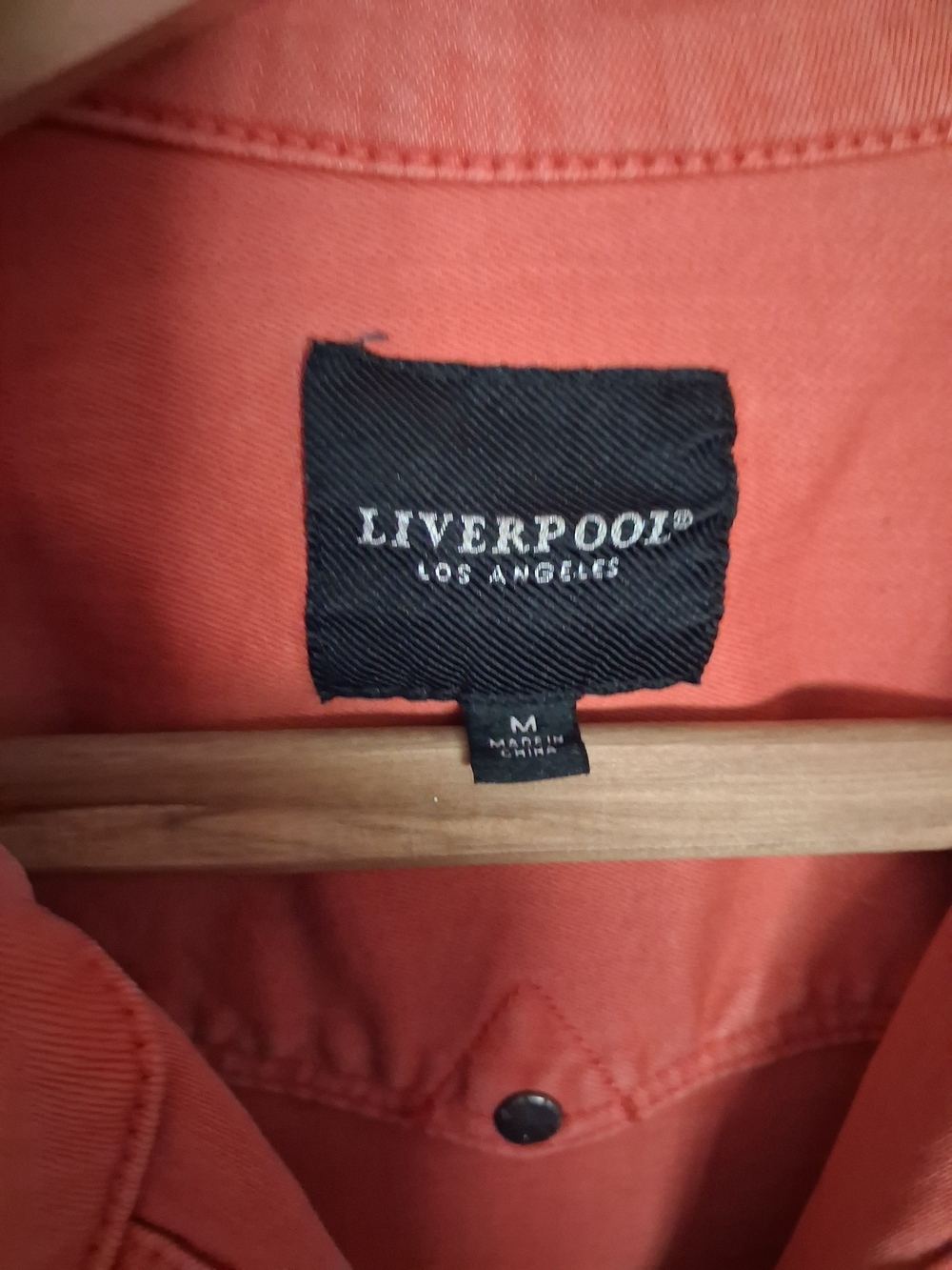 Liverpool Coral Denim Jacket - Women's Button-Front Trucker - Picture 2 of 11
